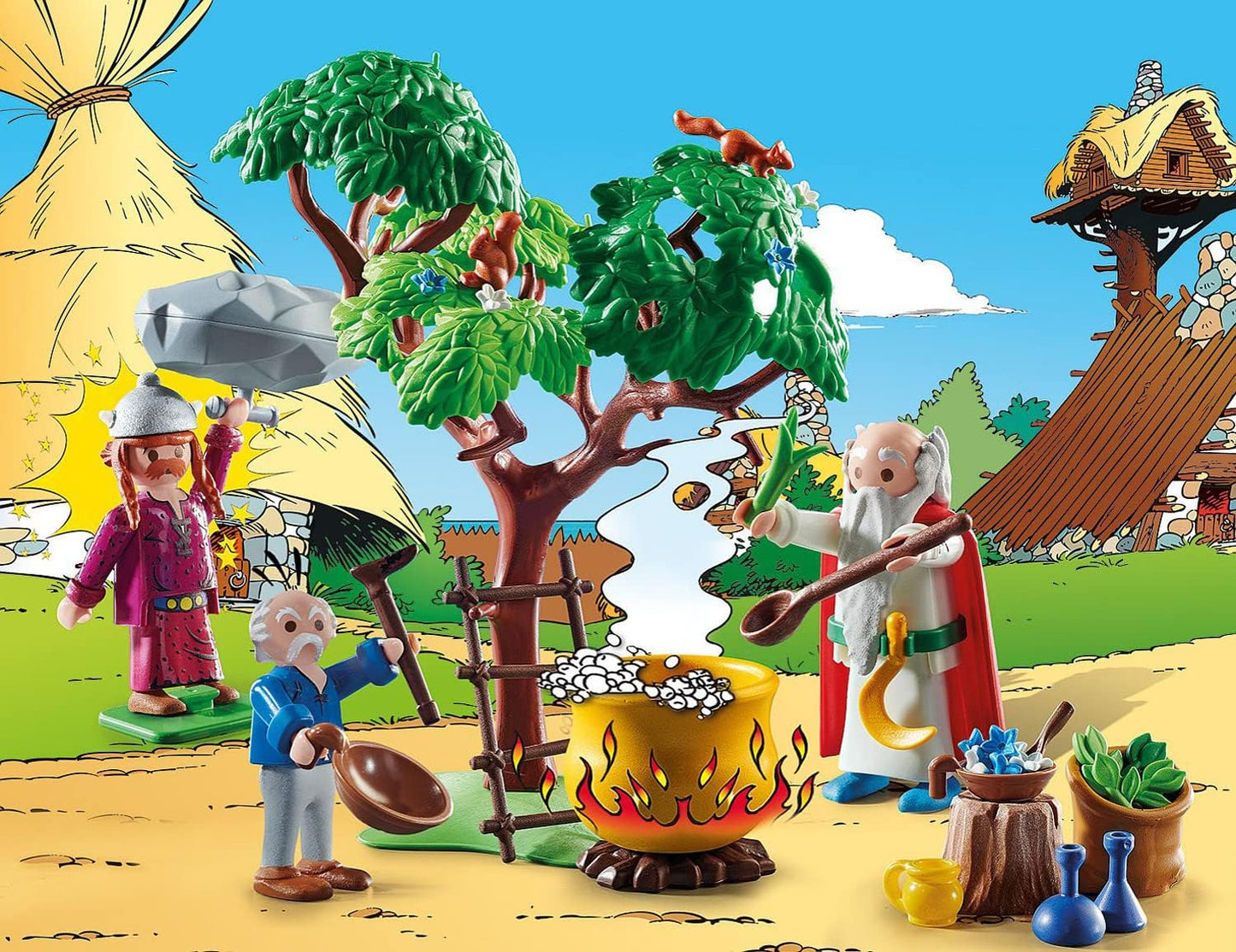 PLY28 PLAYMOBIL ASTERIX OBELIX Panoramix et Le Chaudron de Potion Magique 70933