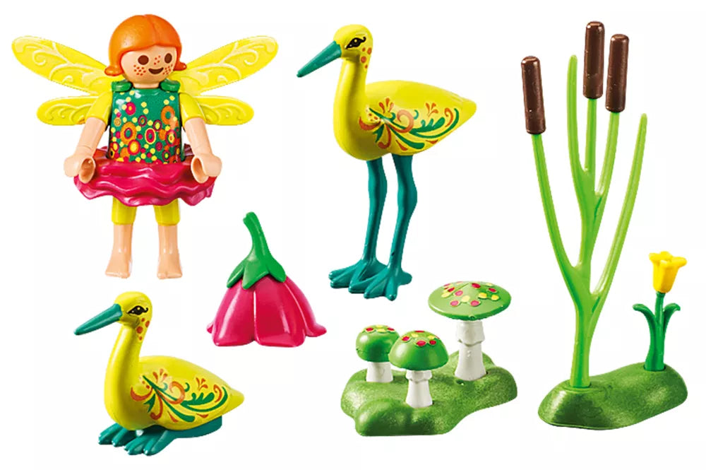 PLY42 PLAYMOBIL Fairies : Fée + Cygogne