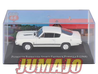 AC139 Voiture 1/43 IXO Altaya Plymouth Barracuda Sports Fastback Formula S 1968 blanc