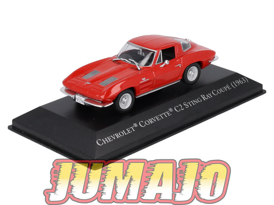 AC4 Voiture 1/43 IXO altaya Voitures américaines : CHEVROLET Corvette C2 Sting Ray Coupé 1963