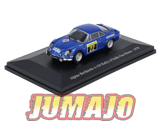 ALP73 Voiture 1/43 Eligor RENAULT Alpine Berlinette A 110 Italie San Remo #22 1970