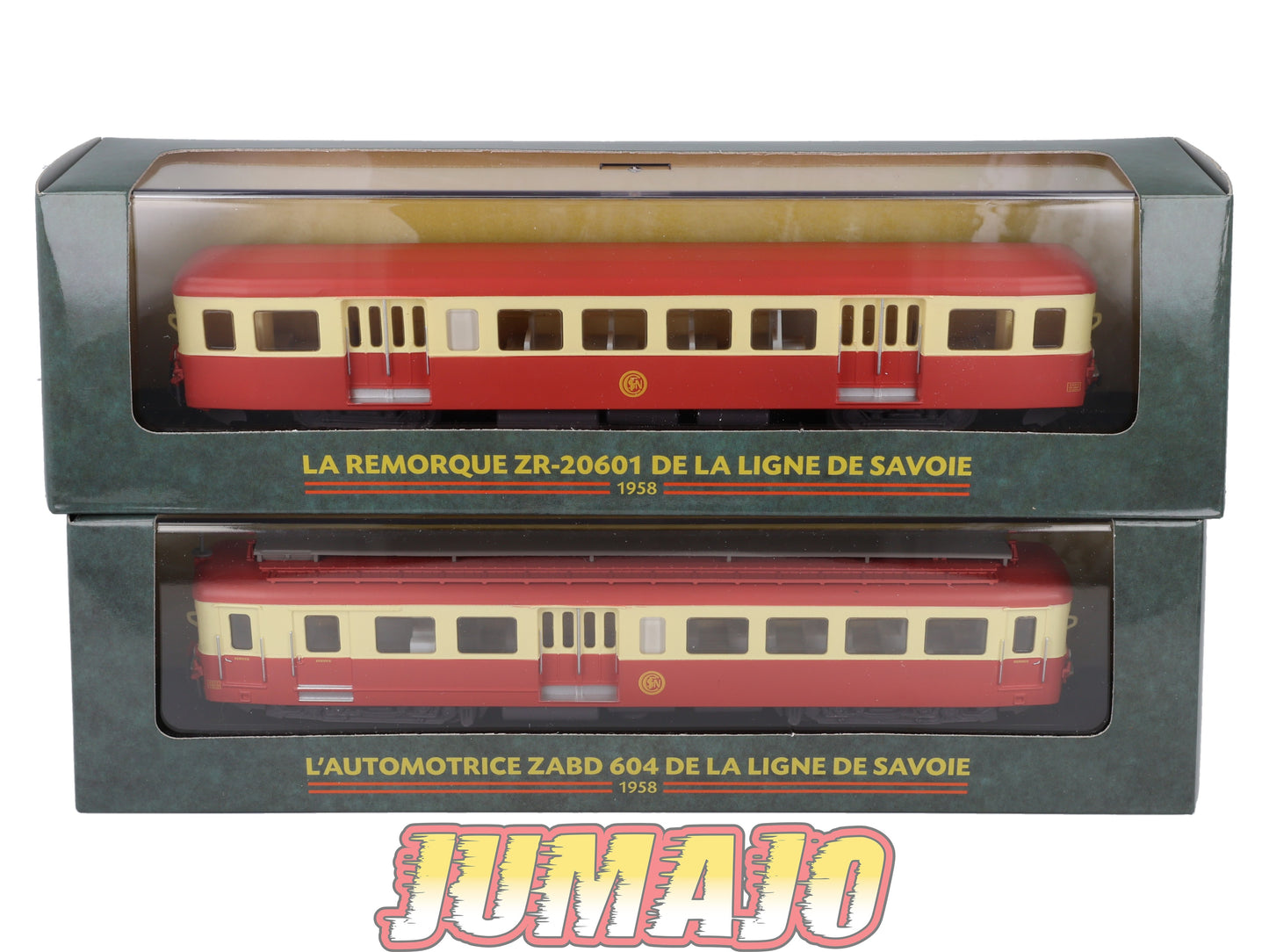 Lot de 2 Automotrices train SNCF 1/87 HO : ZABD 604 Ligne savoie & ZR-20601