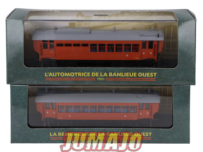 Lot de 2 Automotrices train SNCF 1/87 HO : Banlieue Ouest & remorque