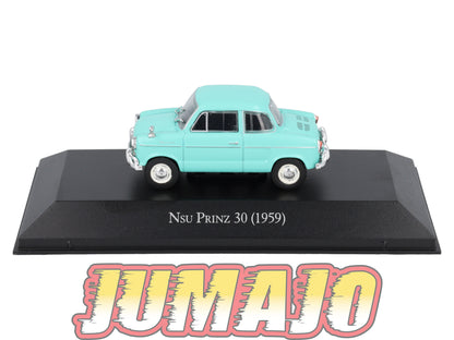 LOT 2 Voiture 1/43 SALVAT Autos Inolvidables: NSU prinz / De Carlo 700 BMW Micro