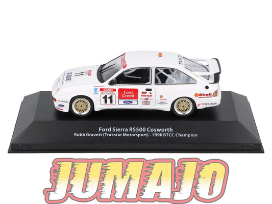 BTCC12 voiture 1/43 IXO atlas BTCC : FORD SIERRA RS500 COSWORTH #11 Robb Gravett (Trakstar Motorsport) 1990 BTCC Champion
