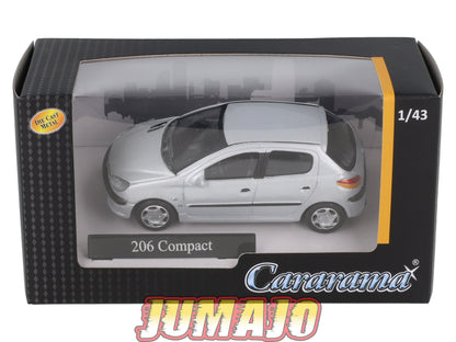 CAR131 Voiture 1/43 CARARAMA : PEUGEOT 206 5 PORTES SILVER
