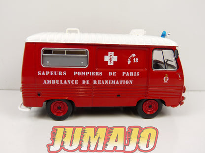 CPL1 Véhicules Légers Sapeurs Pompiers 1/43 Hachette IXO Peugeot J7 Ambulance Paris