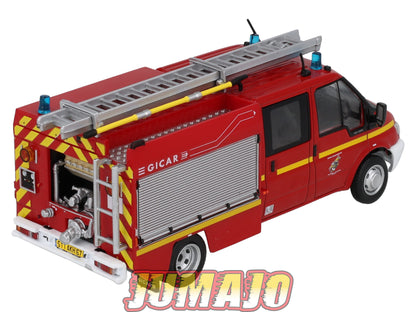 CPL56 Véhicules Légers Pompiers 1/43 Hachette IXO Ford Transit Gimaex Gicar