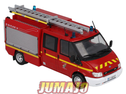 CPL56 Véhicules Légers Pompiers 1/43 Hachette IXO Ford Transit Gimaex Gicar