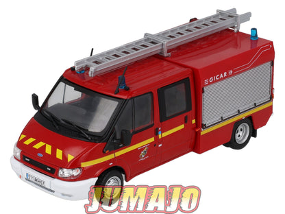 CPL56 Véhicules Légers Pompiers 1/43 Hachette IXO Ford Transit Gimaex Gicar