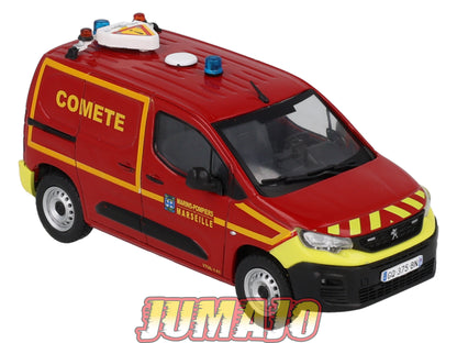 CPL80 Véhicules Légers Sapeurs Pompiers 1/43 Hachette IXO Peugeot Partner tôlé Comet Marins Pompiers Marseille