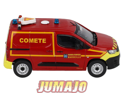 CPL80 Véhicules Légers Sapeurs Pompiers 1/43 Hachette IXO Peugeot Partner tôlé Comet Marins Pompiers Marseille