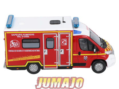 CPL8 Véhicules Légers Sapeurs Pompiers 1/43 Hachette IXO FIAT Ducato Val d'Oise VSAV