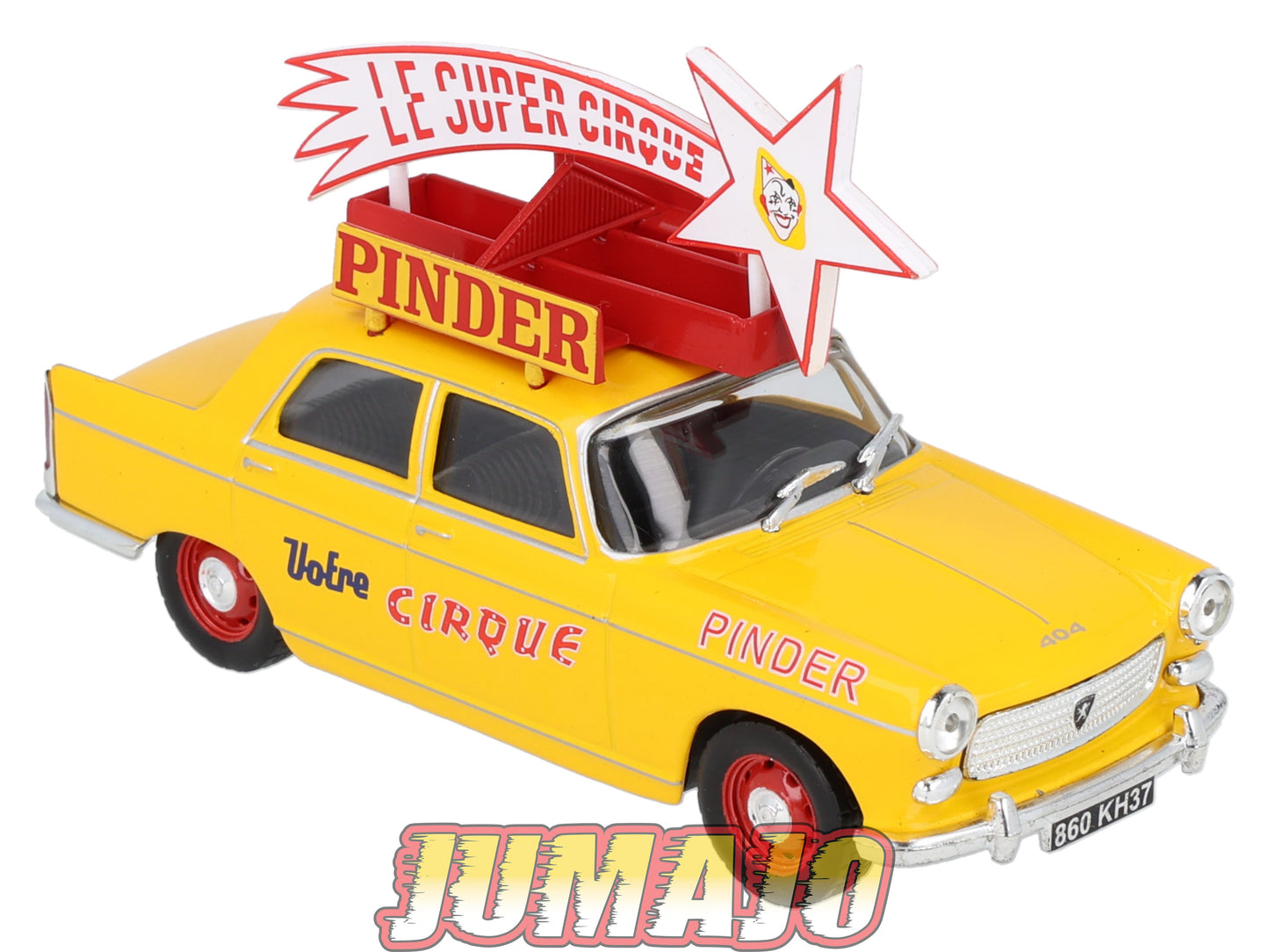 DER6 1/43 IXO Cirque PINDER Hachette : PEUGEOT 404 étoile Le super cirque