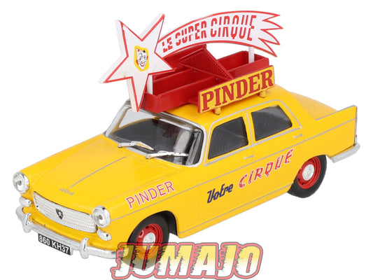 DER6 1/43 IXO Cirque PINDER Hachette : PEUGEOT 404 étoile Le super cirque
