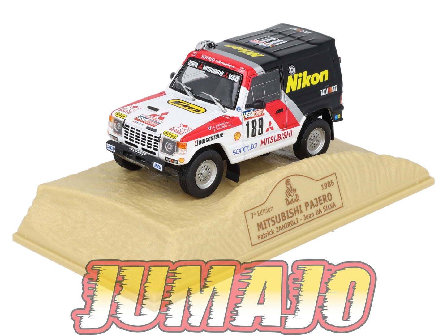 DKR10 1/43 Norev M6 Paris/Dakar : MITSUBISHI Pajero P.Zaniroli WINNER 1985 #189