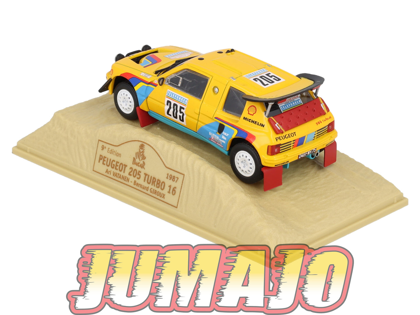 DKR1 1/43 NOREV M6 Paris/Dakar : PEUGEOT 205 Turbo 16 WINNER 1987 #205 A.Vatanen