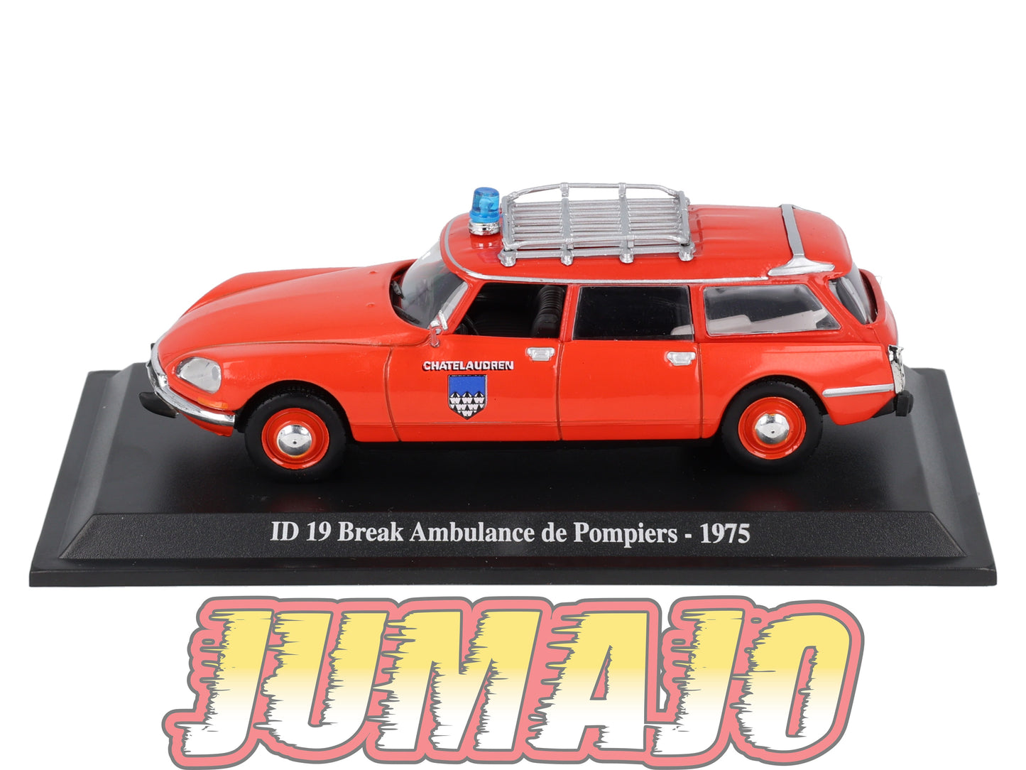 DS55 Voiture 1/43 Atlas DS CITROEN Collection : ID 19 Break Ambulance pompier 1975