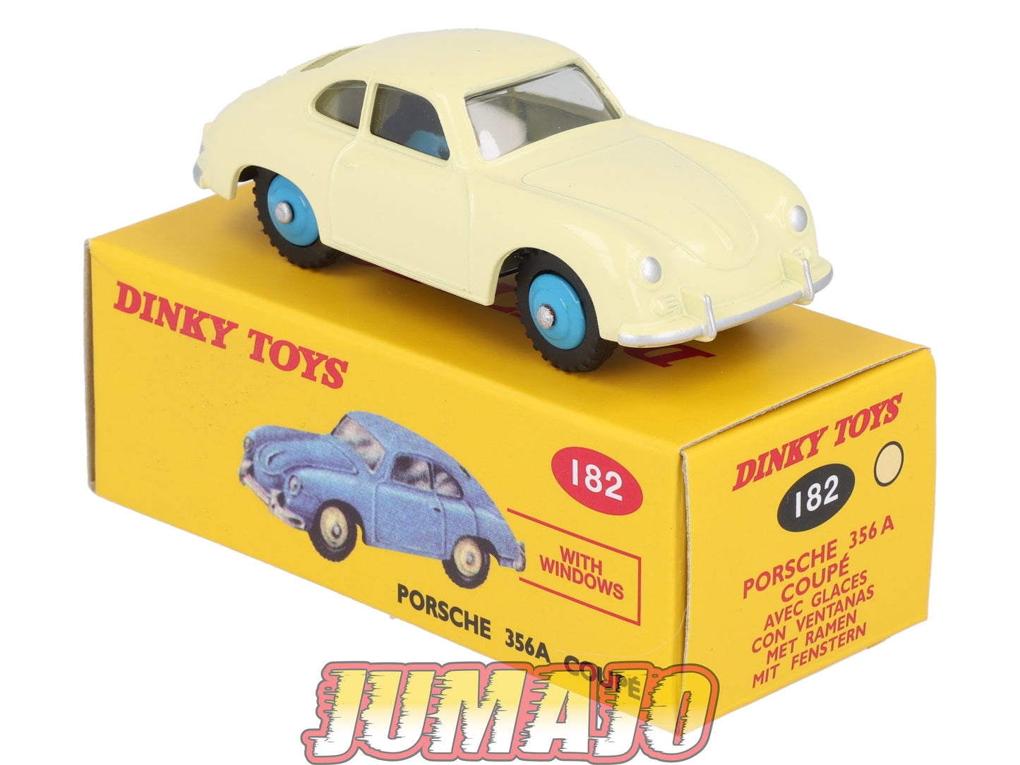 DT406 1/43 réédition DINKY TOYS Atlas : 182 PORSCHE 356 A Coupé crème