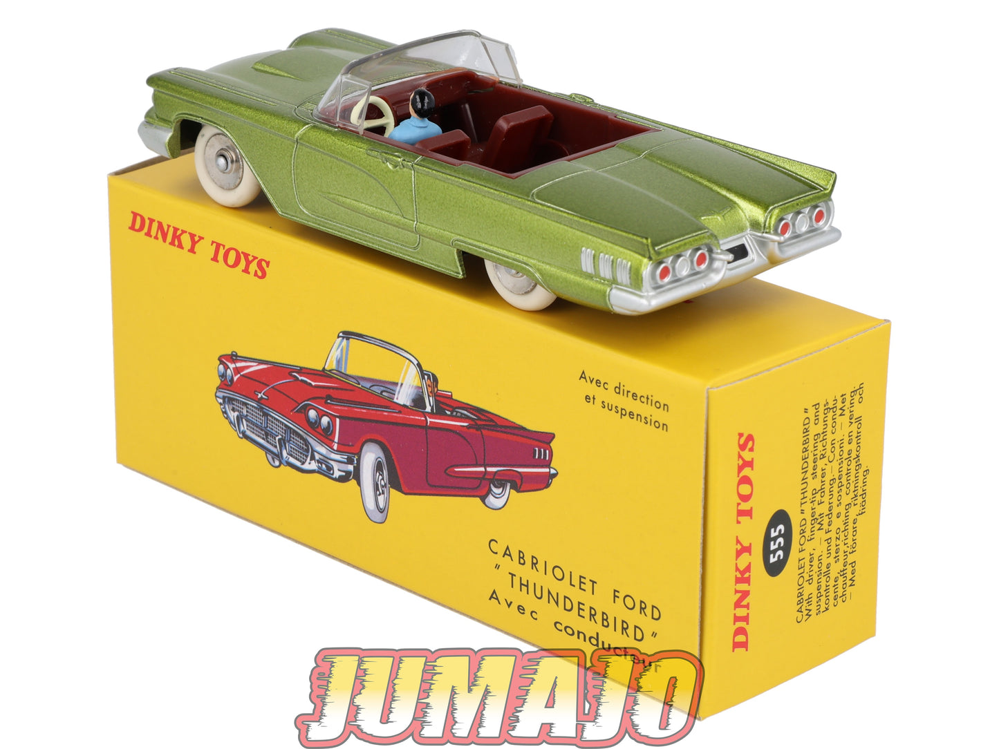 DT411 1/43 réédition DINKY TOYS Atlas : 555 FORD Cabriolet Thunderbird conducteur