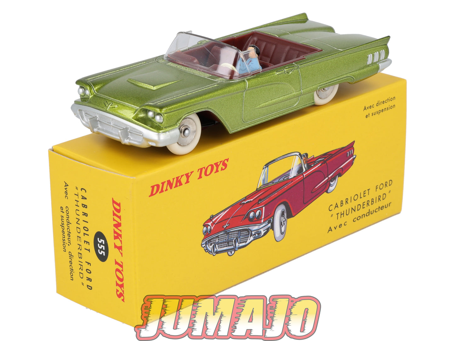 DT411 1/43 réédition DINKY TOYS Atlas : 555 FORD Cabriolet Thunderbird conducteur