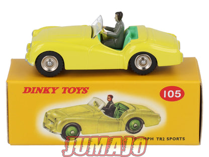 DT427 1/43 réédition DINKY TOYS Atlas : 105 TRIUMPH TR2 Sport Jaune