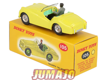 DT427 1/43 réédition DINKY TOYS Atlas : 105 TRIUMPH TR2 Sport Jaune