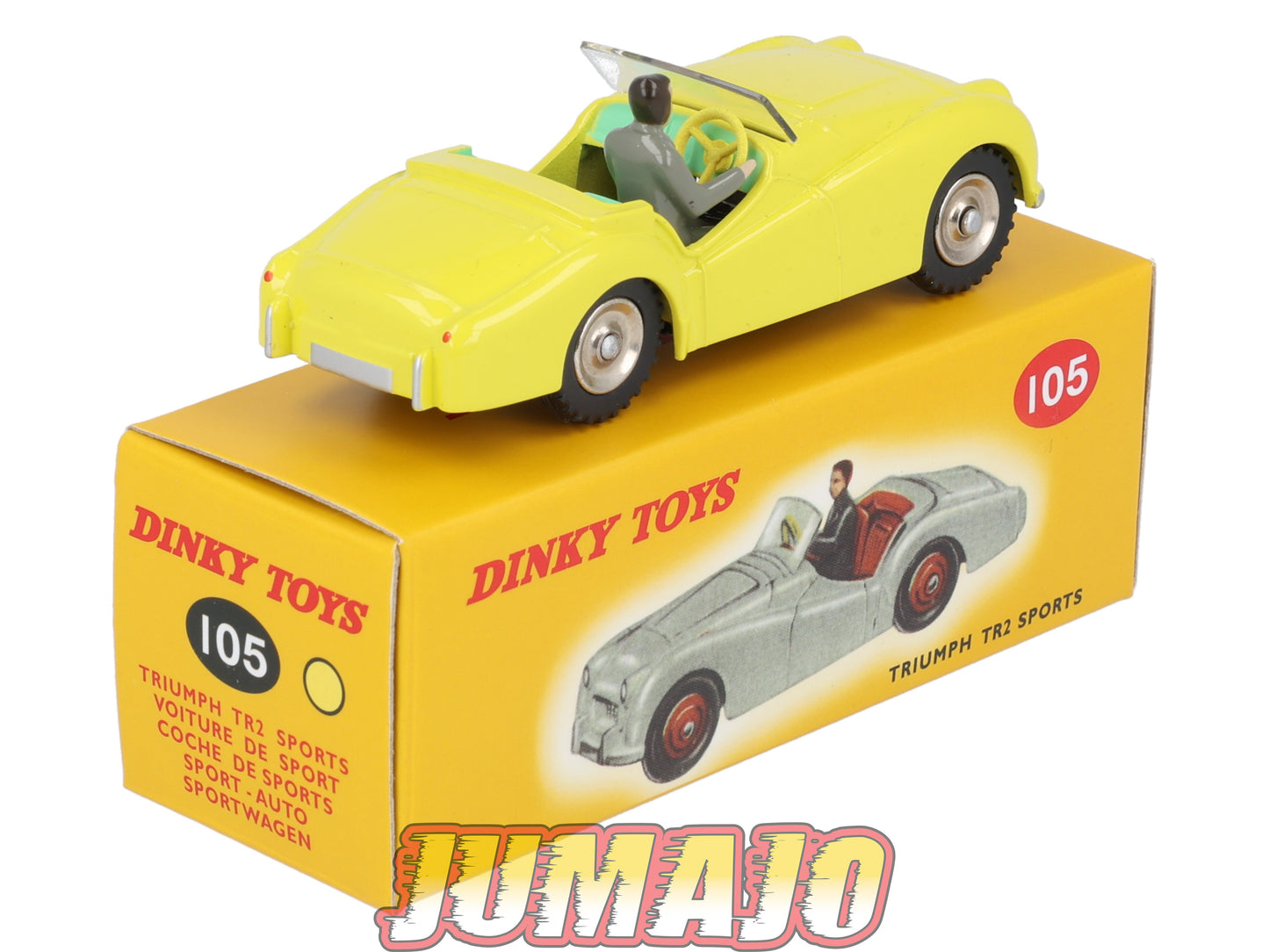 DT427 1/43 réédition DINKY TOYS Atlas : 105 TRIUMPH TR2 Sport Jaune