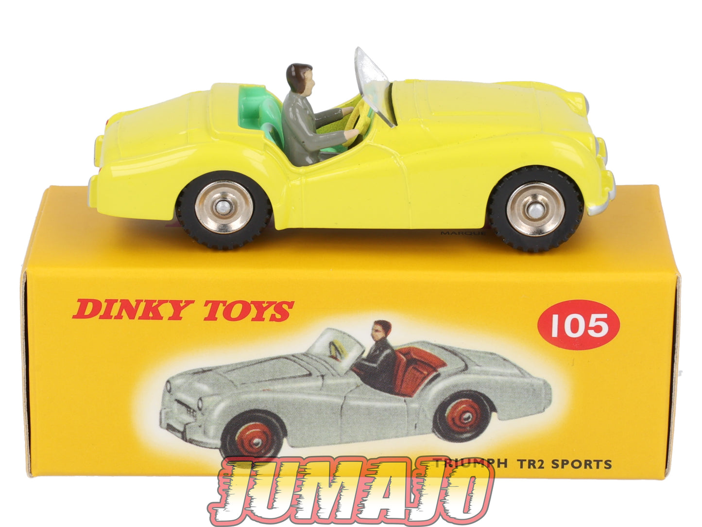 DT427 1/43 réédition DINKY TOYS Atlas : 105 TRIUMPH TR2 Sport Jaune