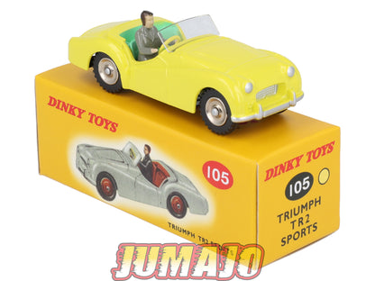 DT427 1/43 réédition DINKY TOYS Atlas : 105 TRIUMPH TR2 Sport Jaune