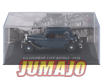 FA48 Voiture 1/43 IXO altaya Voitures d'autrefois : LA LICORNE 11CV Rivoli 1938