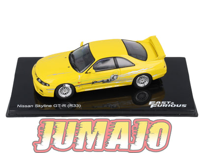 FF54 Voiture 1/43 IXO Altaya Fast and Furious : NISSAN Skyline GT-R R33 Jaune