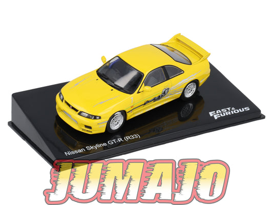 FF54 Voiture 1/43 IXO Altaya Fast and Furious : NISSAN Skyline GT-R R33 Jaune