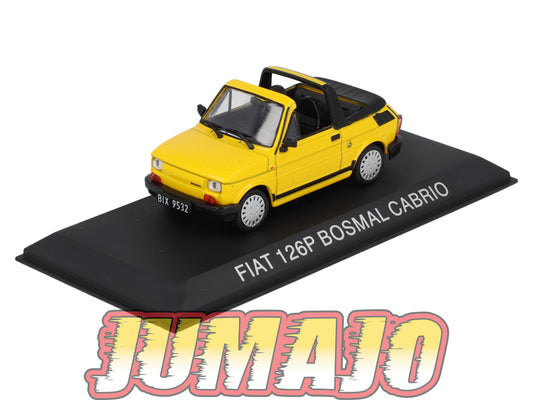 FIA3A Voiture 1/43 Hachette Pologne IXO Polski Fiat 126PBosmal Cabrio Jaune
