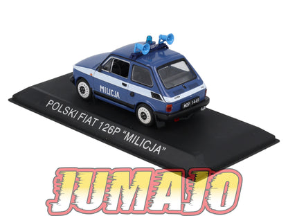 FIA8 Voiture 1/43 Hachette IXO Polski Fiat 126P  Police MILICJA