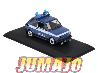 FIA8 Voiture 1/43 Hachette IXO Polski Fiat 126P  Police MILICJA