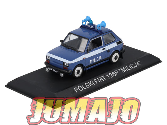 FIA8 Voiture 1/43 Hachette IXO Polski Fiat 126P  Police MILICJA