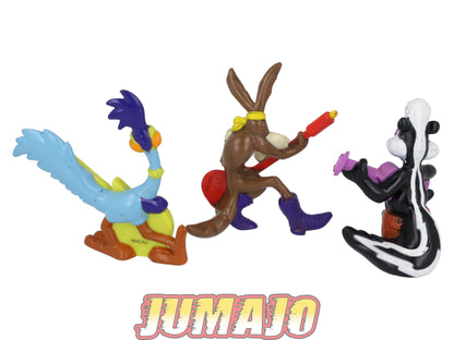 FIG102 lot de 3 figurines PVC LOONEY TOONS 8cm : Bip Bip, Coyote & Pepe le putois