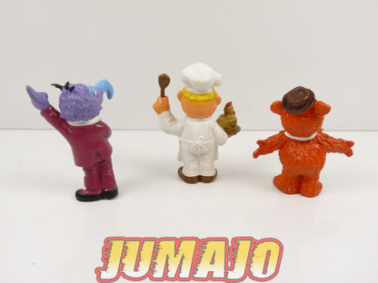 FIG124 : Lot de 3 figurines PVC Schleich Muppets Show : Gonzo + Chef suédois + Fozzie 6 cm