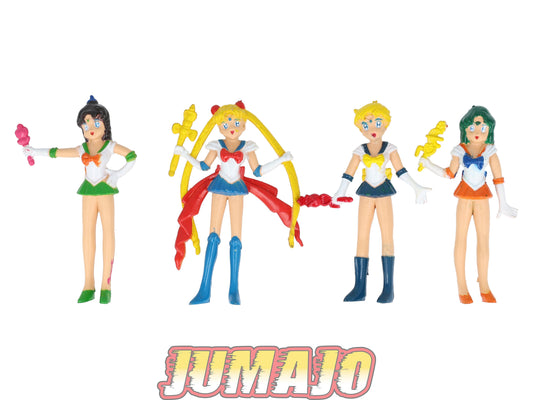 FIG128 Lot 4 figurines Sailor moon PVC 8cm : Sailor Moon, Sailor Uranus & Sailor Venus