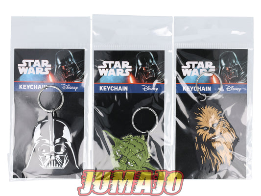 FIG138 Lot de 3 porte-clefs Disney Star Wars : Choubaka, Yoda & Dark vador 5cm