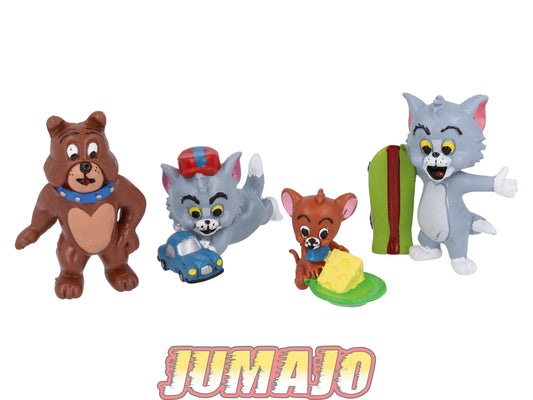 FIG143 Lot 4 figurines PVC Comics spain 7cm Tom Skateboard, Spike & Jerry fromage