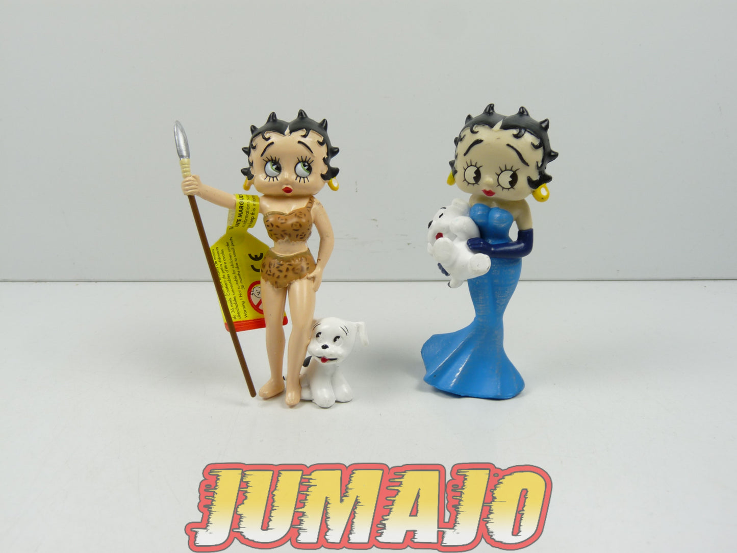 FIG147 : Lot de 2 figurines Betty Boop PLASTOY 8cm : Betty Boop soirée + préhistoire