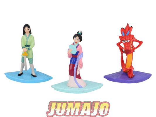 FIG15 lot de 3 figurines PVC APPLAUSE Disney Mulan : Mulan & Mushu 7cm