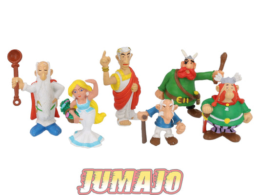 FIG177 6 figurines PVC M.D Toys 7cm Asterix : César, Falbala, Panoramix & Abraracourcix