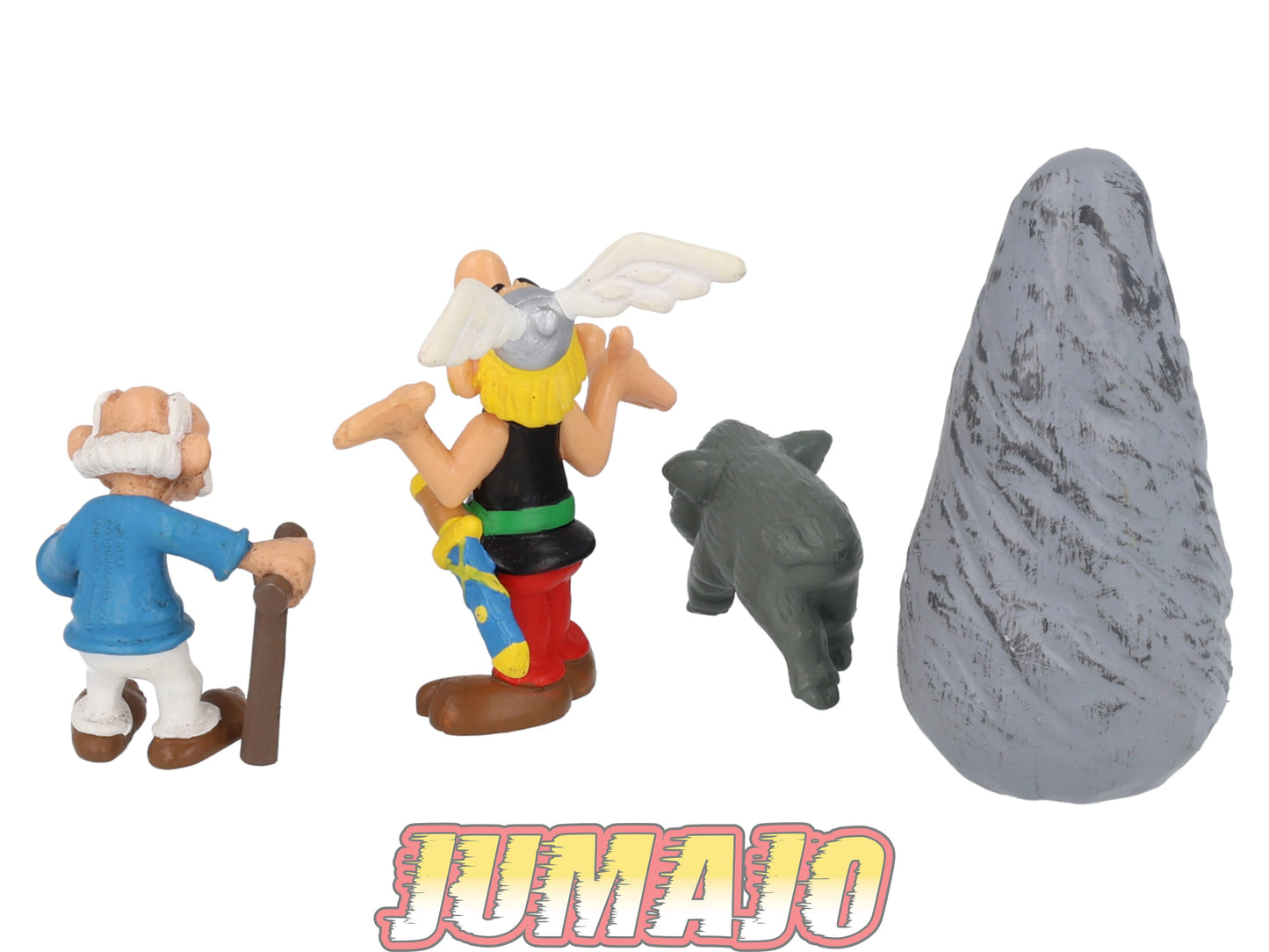 FIG178 4 figurines PVC M.D Toys 7.5cm Asterix, Ménir, Sanglier & Agecanonix