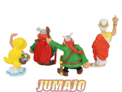 FIG179 4 figurines PVC M.D Toys 7cm Asterix : César, Falbala, Abraracourcix