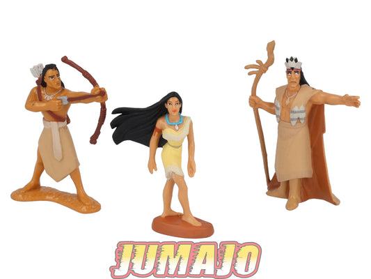 FIG1 lot de 3 figurines PVC Disney Pocahontas 7cm : Powhatan & Pocahontas