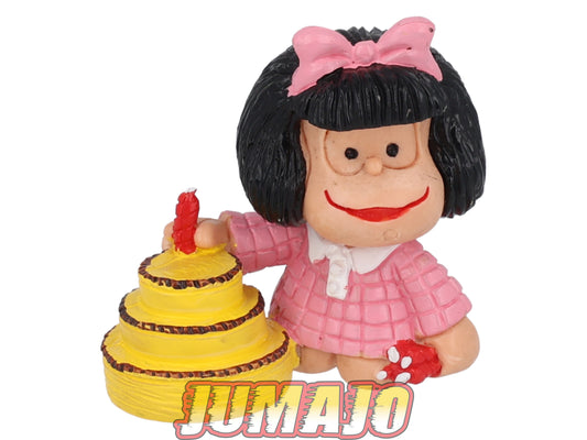 FIG49a Figurine PVC Comics Spain MAFALDA Quino 5cm : Mafalda rose gâteau