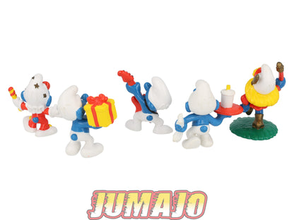 FIGZ47 5 Figurines PVC McDO Schtroumpfs puffi 5cm : Cadeau, Rock, Clown & Majorette